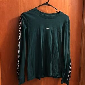 Nike long sleeve tee with logo accents on the sleeves